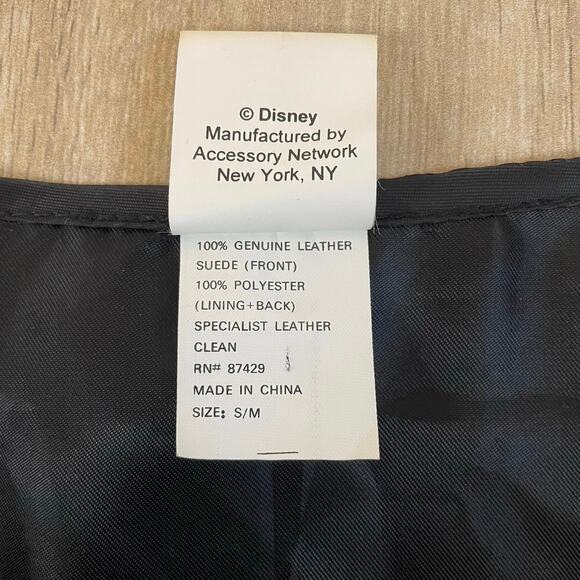 Disney Mickey Unlimited Suede Leather Vest S/M Brown Embroidered Mickey Vintage - Picture 4 of 7